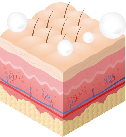 Imagem vetorial de uma pele sem efeitos calcários utilizando o misturador monocomando OPTIMAL 360º da Hydrosalud.